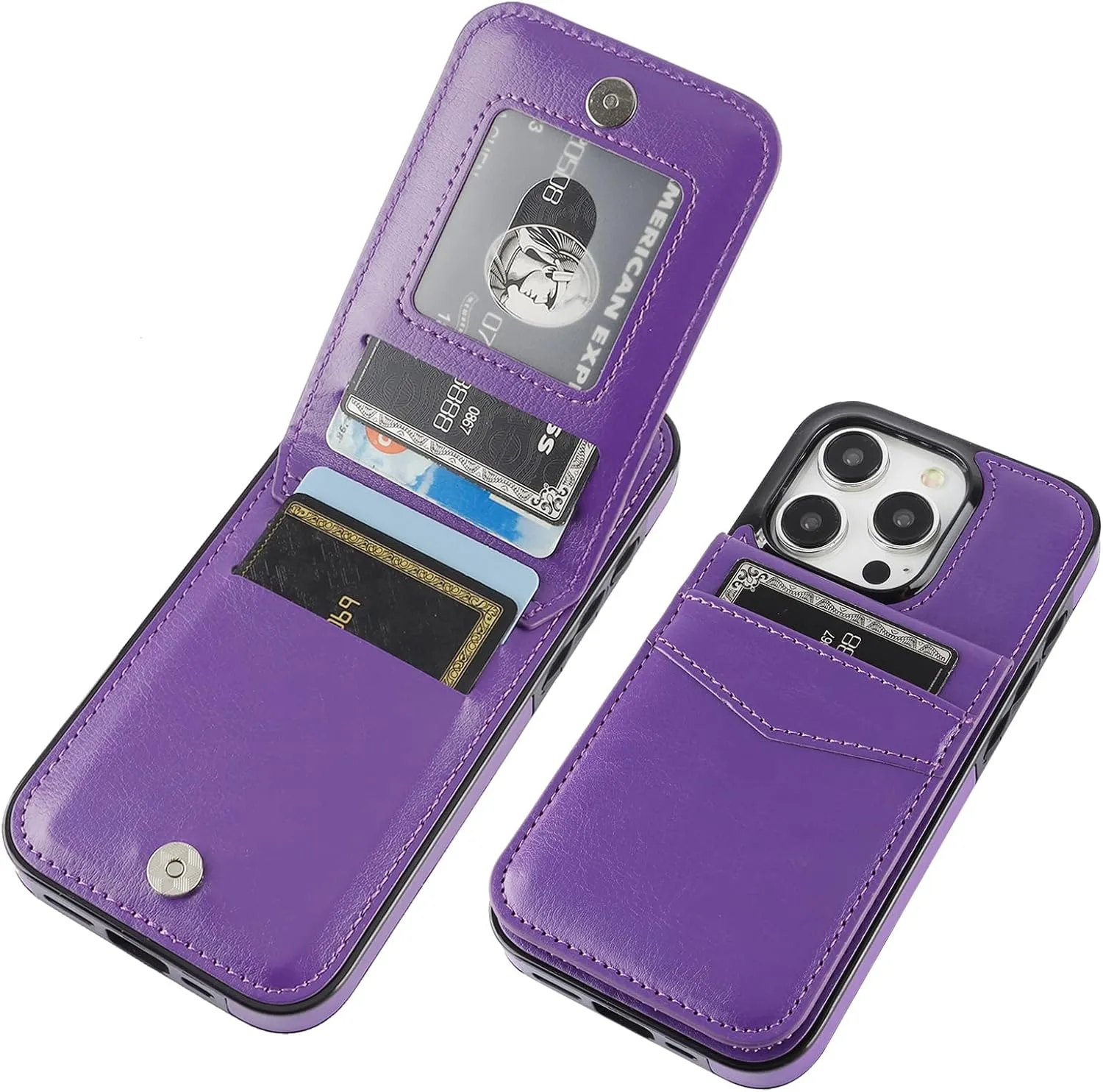 iPhone 15 Pro Case Wallet Credit Card Holder Heavy Duty Protective Cover