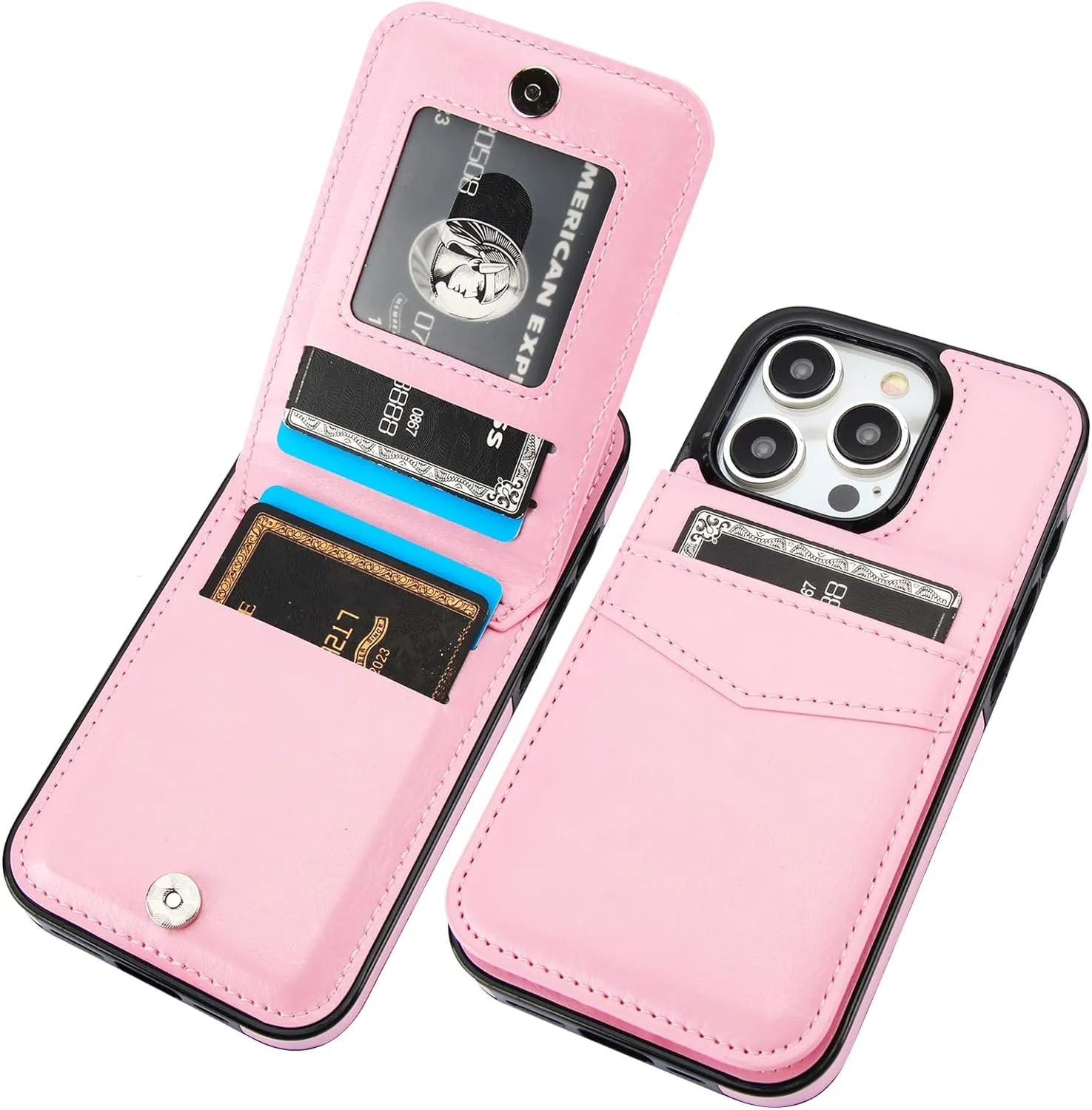 iPhone 15 Pro Case Wallet Credit Card Holder Heavy Duty Protective Cover