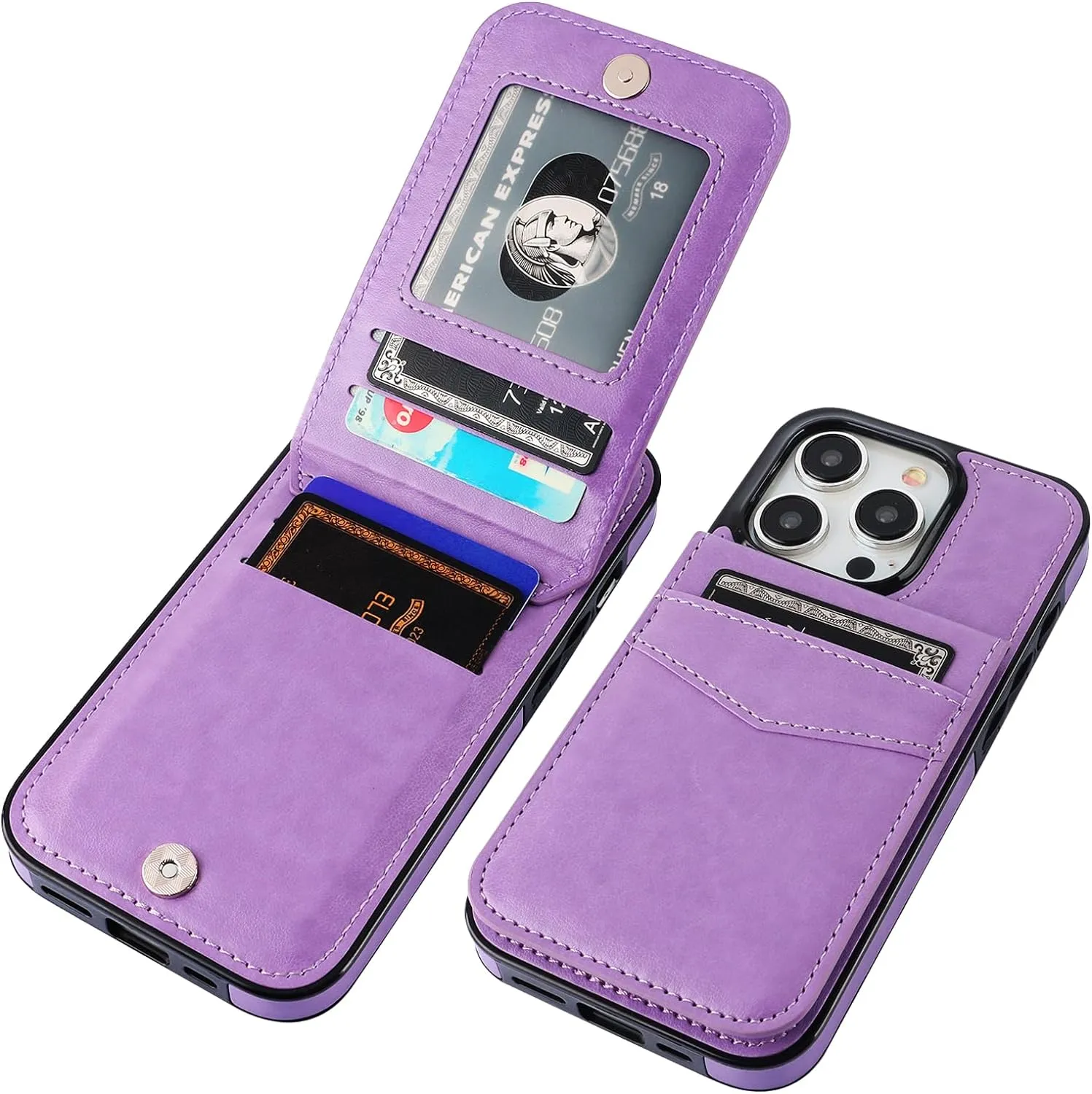 iPhone 15 Pro Case Wallet Credit Card Holder Heavy Duty Protective Cover