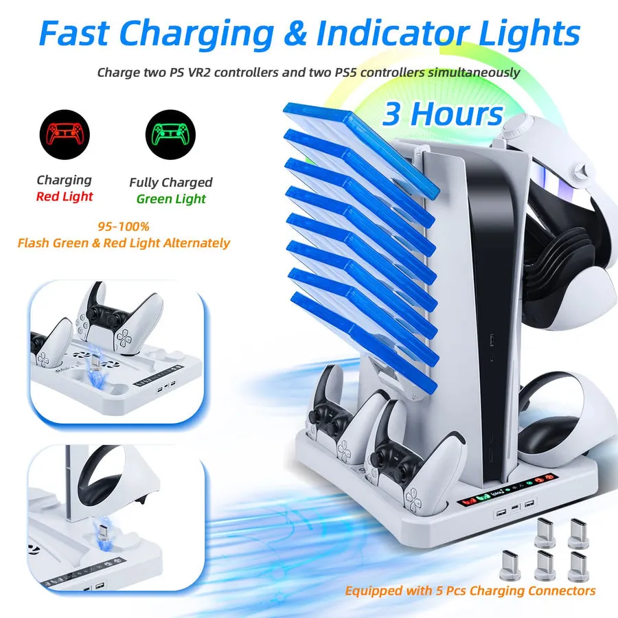 iPlay Multifunctional Cooling Stand with Charging Dock For Dualsense & PS VR2 Controllers