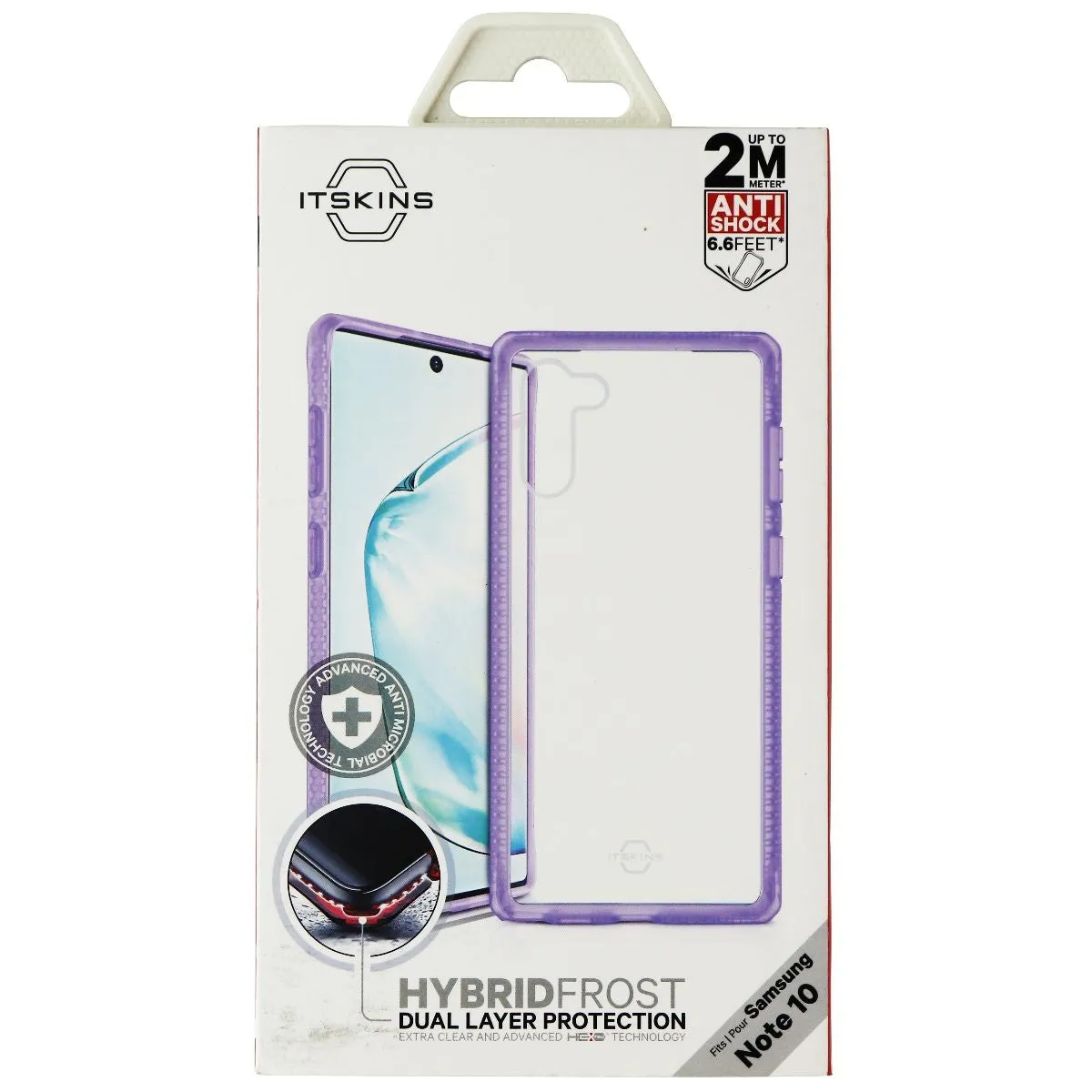 ITSKINS Hybrid Frost Dual Layer Case for Samsung Galaxy Note10 - Purple/Clear