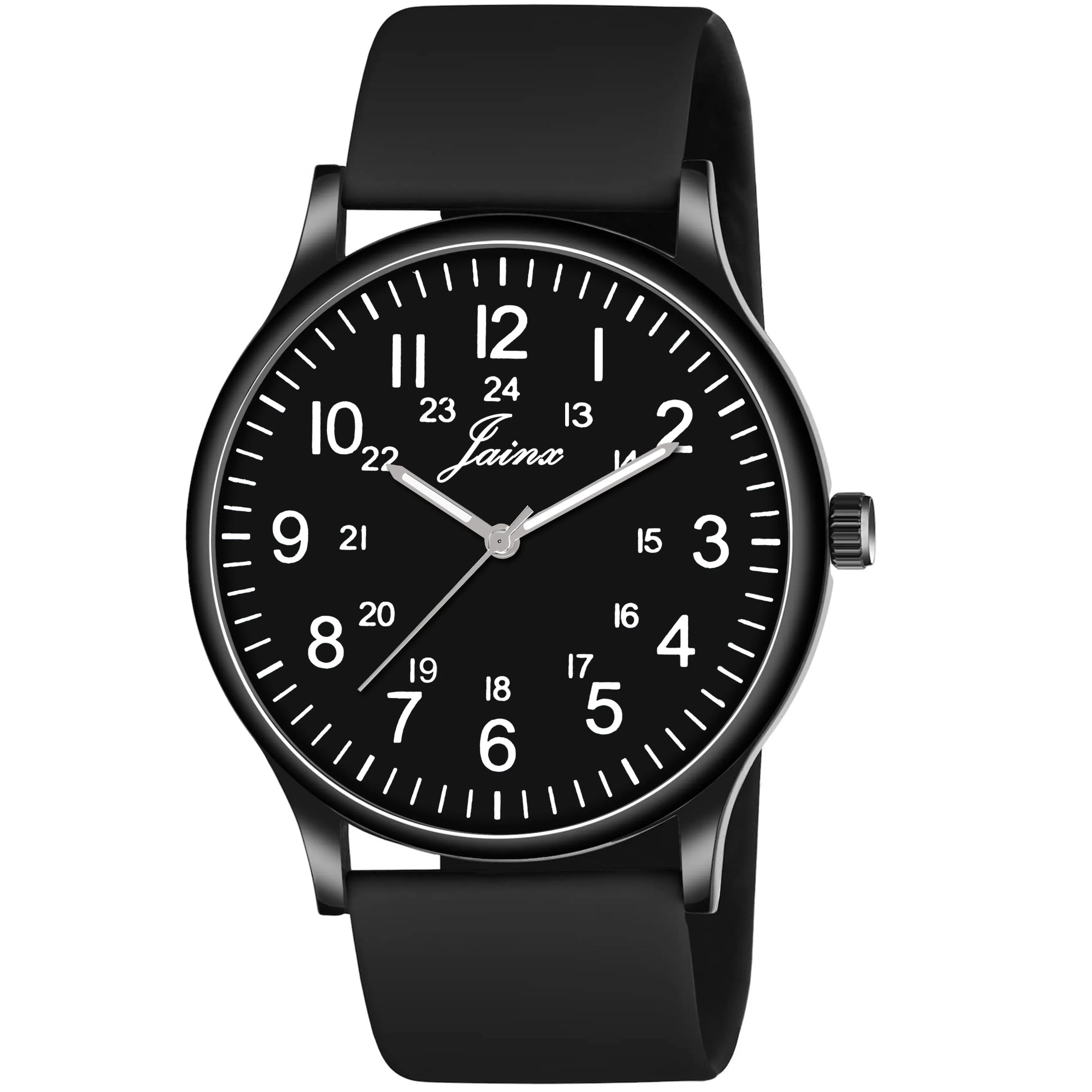 Jainx Black Silicone Band Analog Watch - For Men JM7174