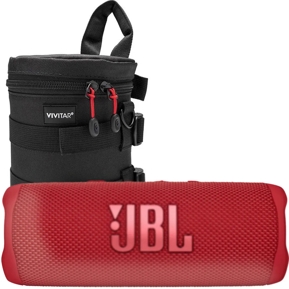 JBL Flip 6 Portable Waterproof Bluetooth Speaker (Red)  8 Inches Case