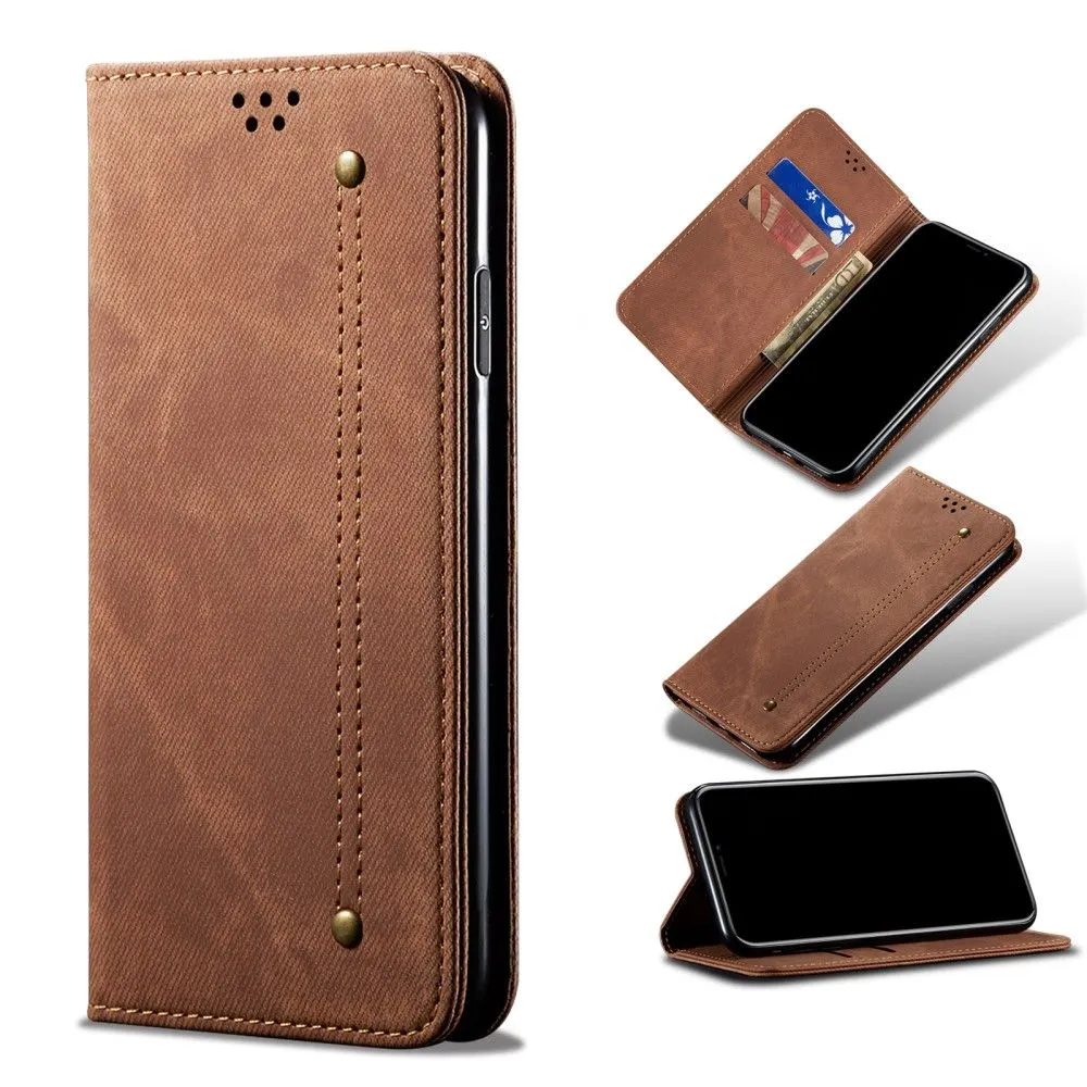 Jeans Samsung Galaxy M52 5G Flip case - Coffee