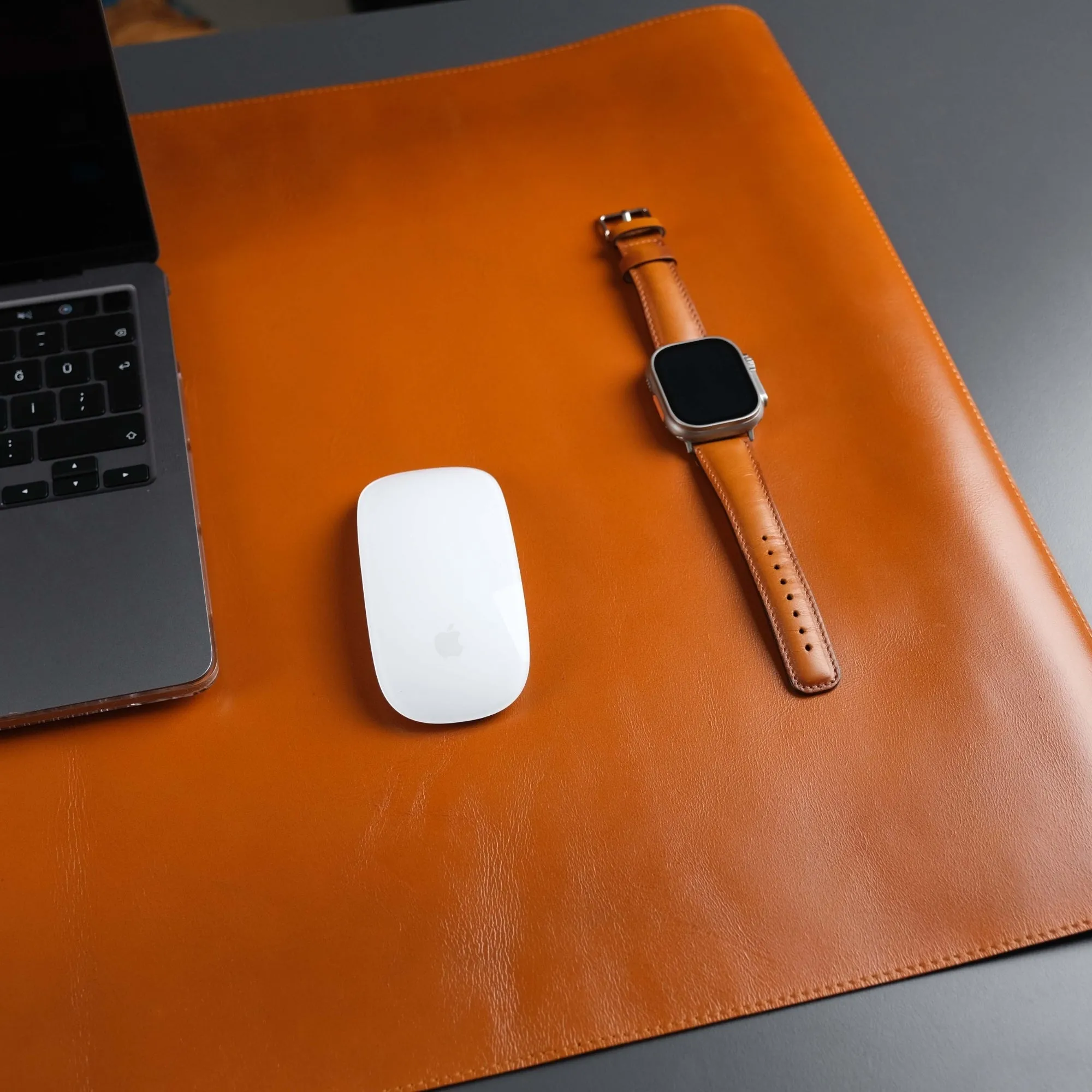 Jersey Tan Leather Desk Pad for Office and Home