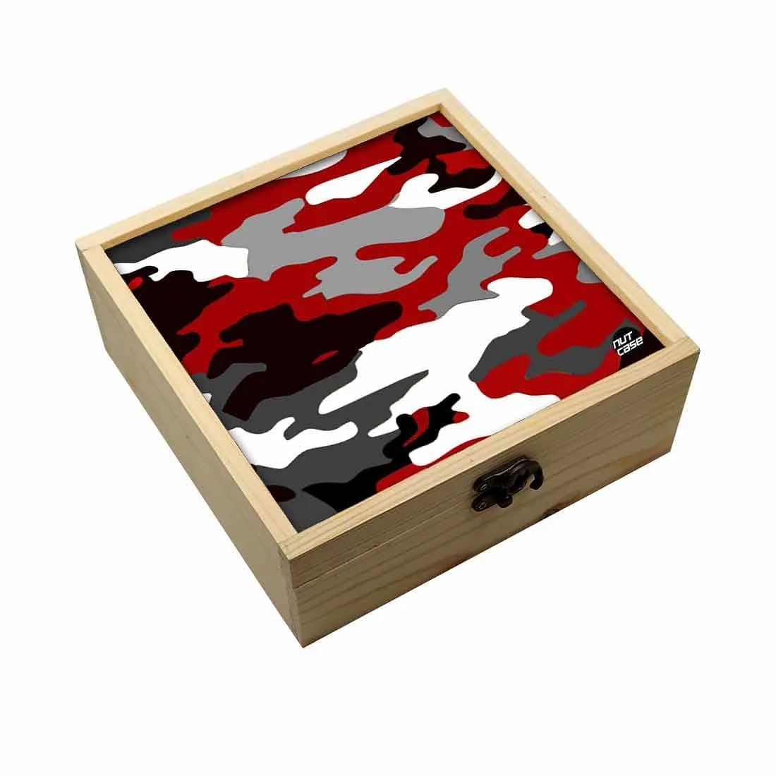 Jewellery Box Makepup Organizer -  Red Black Camo