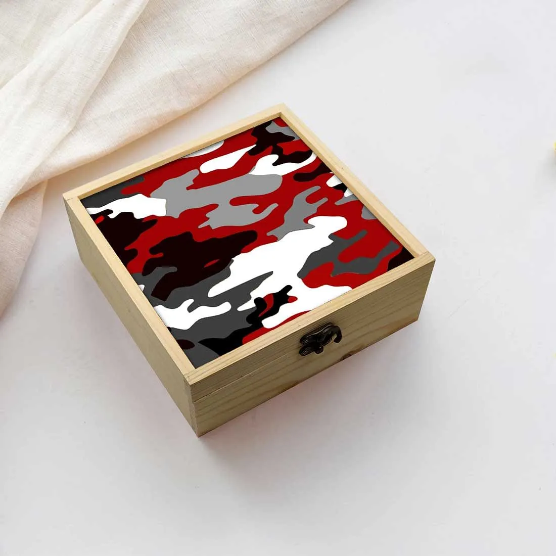 Jewellery Box Makepup Organizer -  Red Black Camo