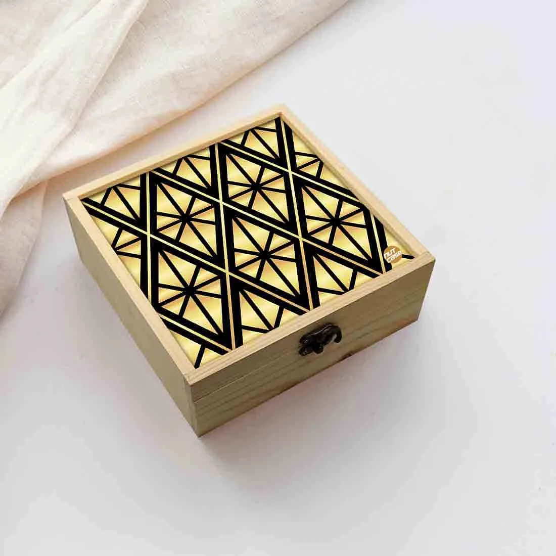 Jewellery Box Wooden Jewelry Organizer -  Geometric Diamond