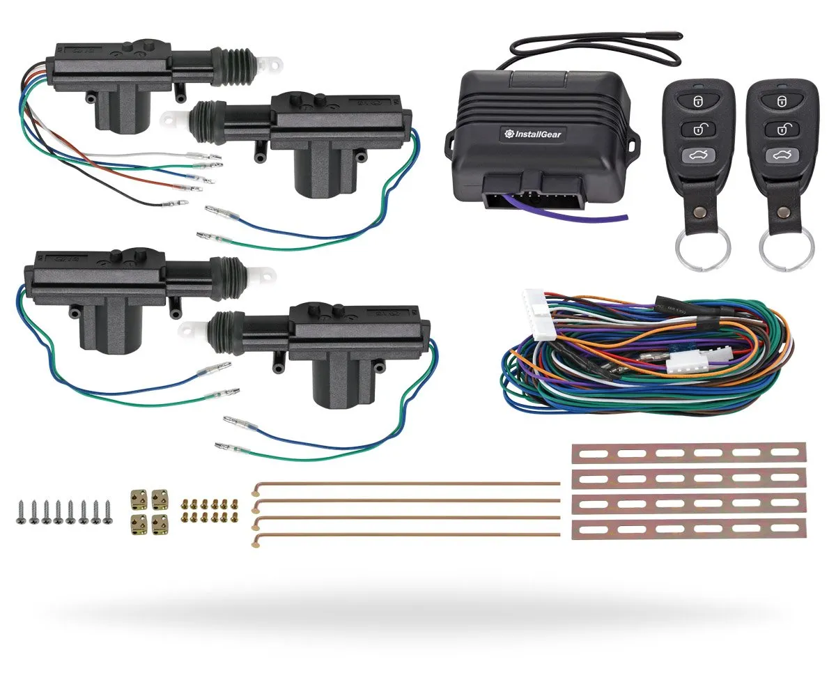 Keyless Entry System With Two 3-Button Remotes & 4 Door Lock Actuators