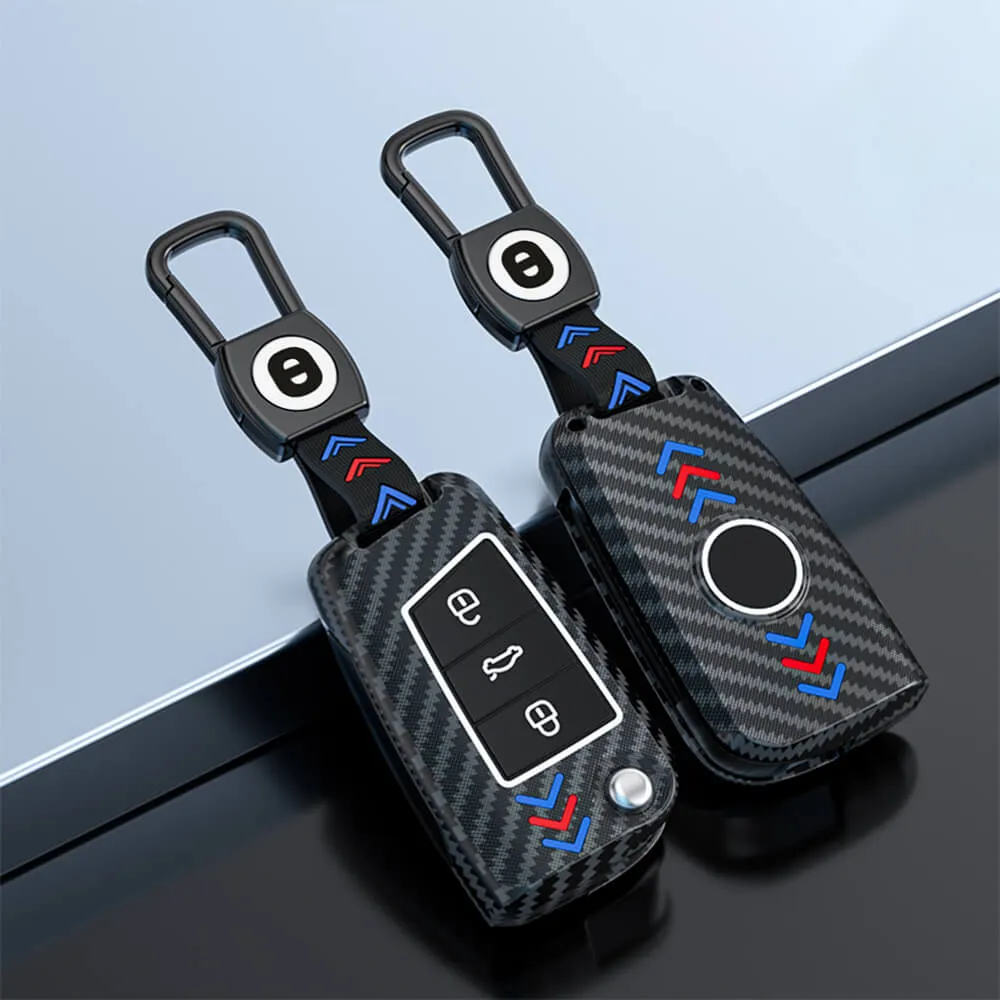 Keyzone ABS key cover for Virtus, Tiguan, T-Roc, Taigun, Jetta 3 Button Flip Key (ABS44_vw)