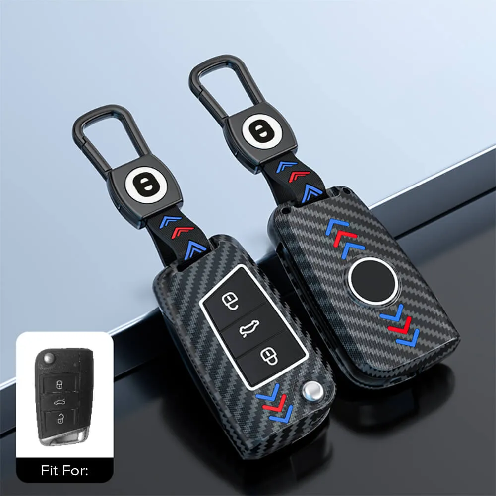 Keyzone ABS key cover for Virtus, Tiguan, T-Roc, Taigun, Jetta 3 Button Flip Key (ABS44_vw)