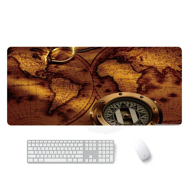 Large Size Map Mouse Keyboard Pad Neoprene Rubber With Top Fabric Game Adventure Mat Table Cover Home Office Anti-slip Mousepad