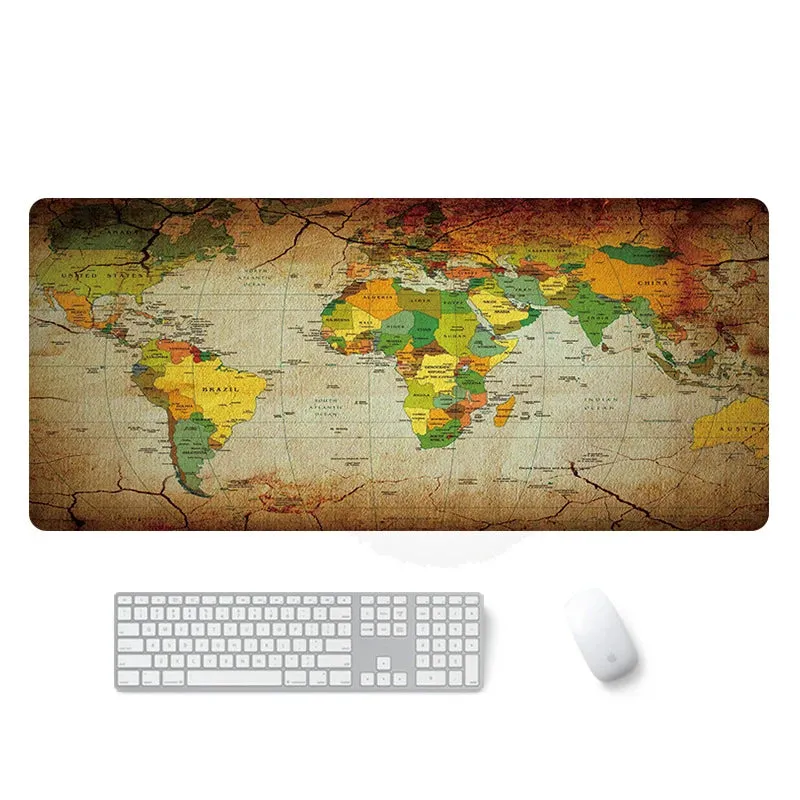 Large Size Map Mouse Keyboard Pad Neoprene Rubber With Top Fabric Game Adventure Mat Table Cover Home Office Anti-slip Mousepad