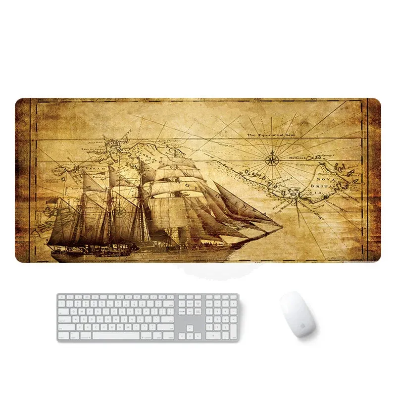 Large Size Map Mouse Keyboard Pad Neoprene Rubber With Top Fabric Game Adventure Mat Table Cover Home Office Anti-slip Mousepad