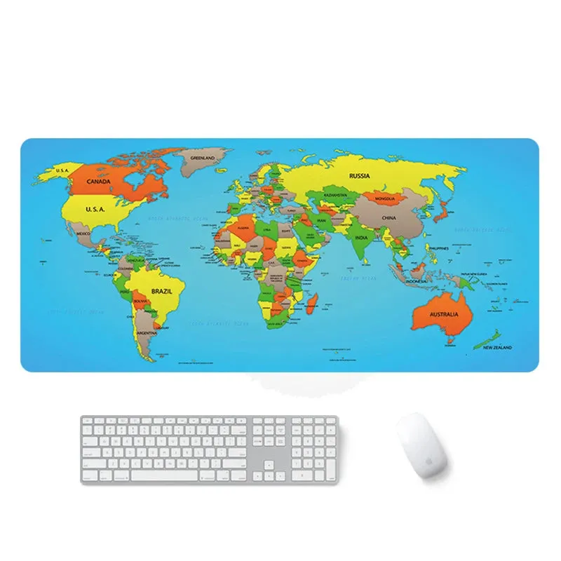 Large Size Map Mouse Keyboard Pad Neoprene Rubber With Top Fabric Game Adventure Mat Table Cover Home Office Anti-slip Mousepad