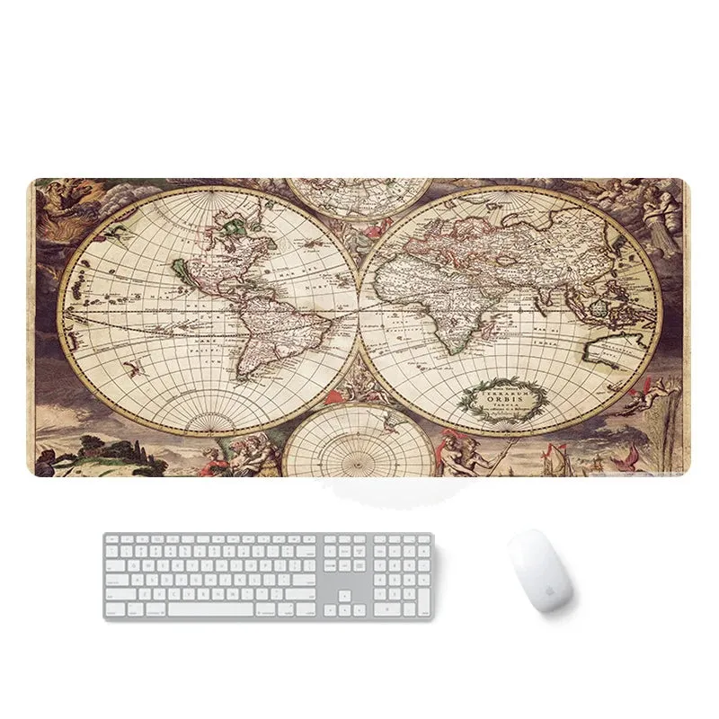 Large Size Map Mouse Keyboard Pad Neoprene Rubber With Top Fabric Game Adventure Mat Table Cover Home Office Anti-slip Mousepad