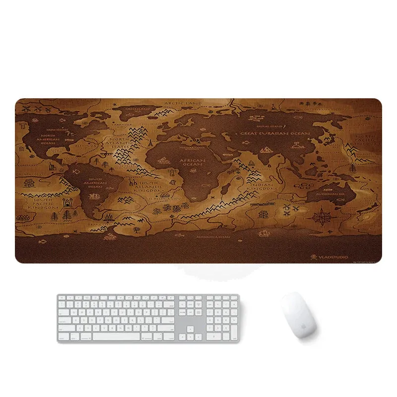 Large Size Map Mouse Keyboard Pad Neoprene Rubber With Top Fabric Game Adventure Mat Table Cover Home Office Anti-slip Mousepad