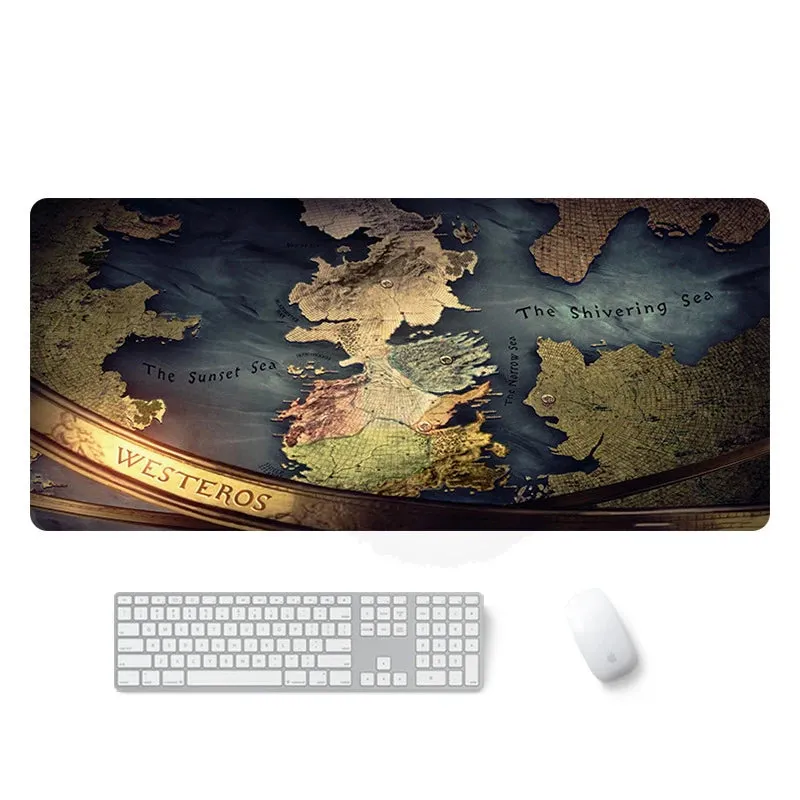 Large Size Map Mouse Keyboard Pad Neoprene Rubber With Top Fabric Game Adventure Mat Table Cover Home Office Anti-slip Mousepad