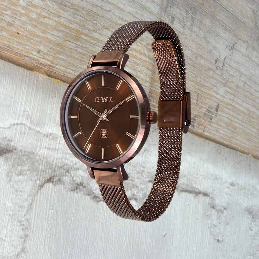 LEDBURY CHOCOLATE MESH WATCH