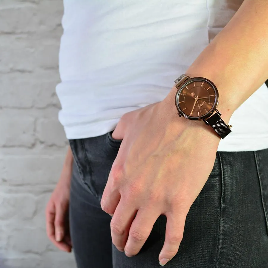 LEDBURY CHOCOLATE MESH WATCH