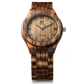 LeeEv Mens Watches Fashion All Zebra Wood Quartz Watch for Male Casual relojes homme Luminous Pointer Wristwatches EV1918