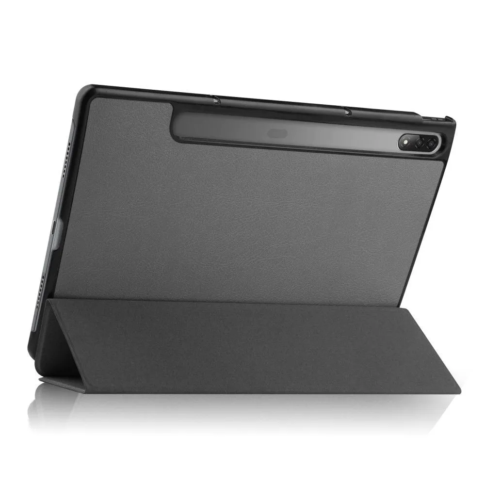 Lenovo Tab P12 Pro tri-fold leather flip case - Grey