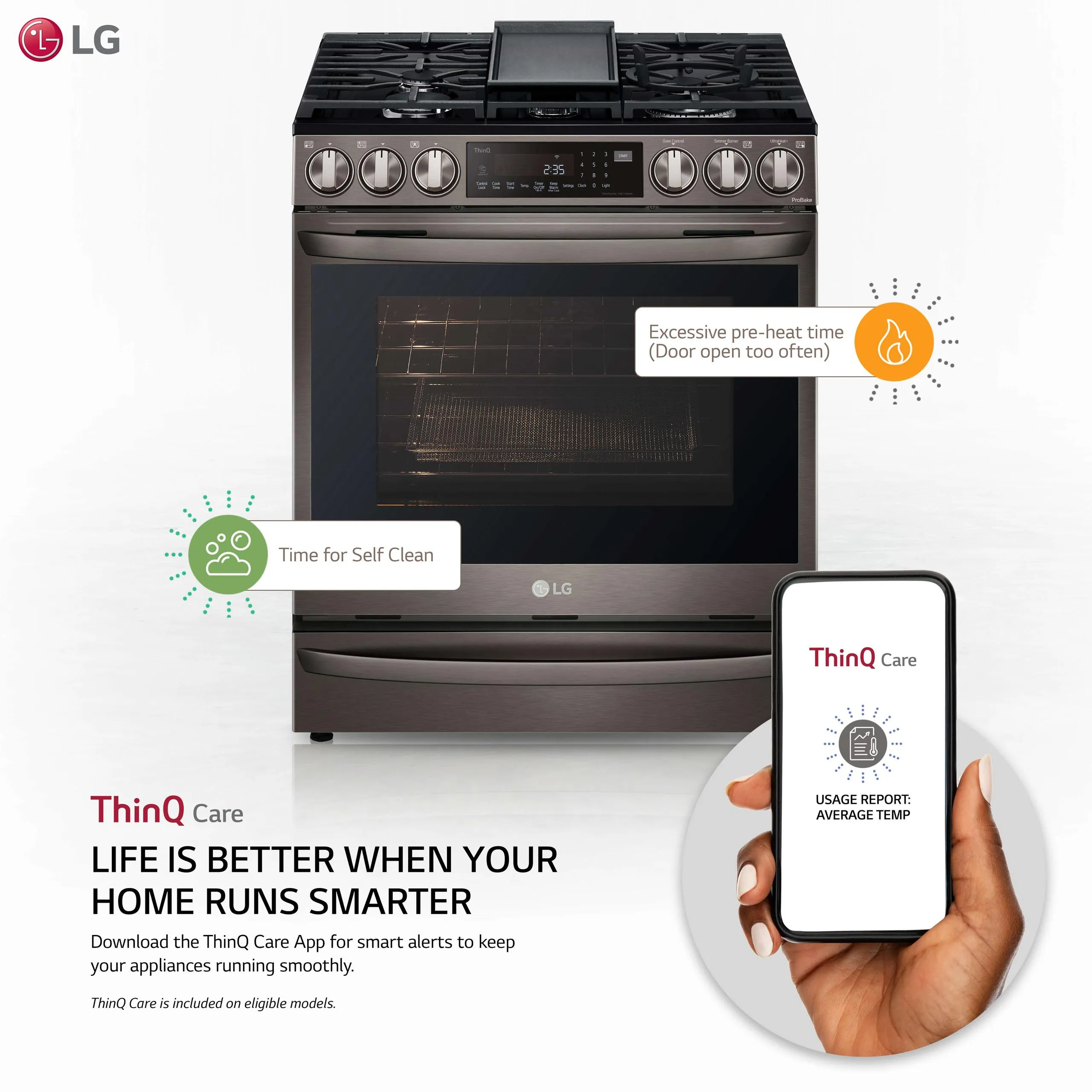 Lg LSGL6337D 6.3 cu ft. Smart Wi-Fi Enabled ProBake Convection® InstaView™ Gas Slide-in Range with Air Fry