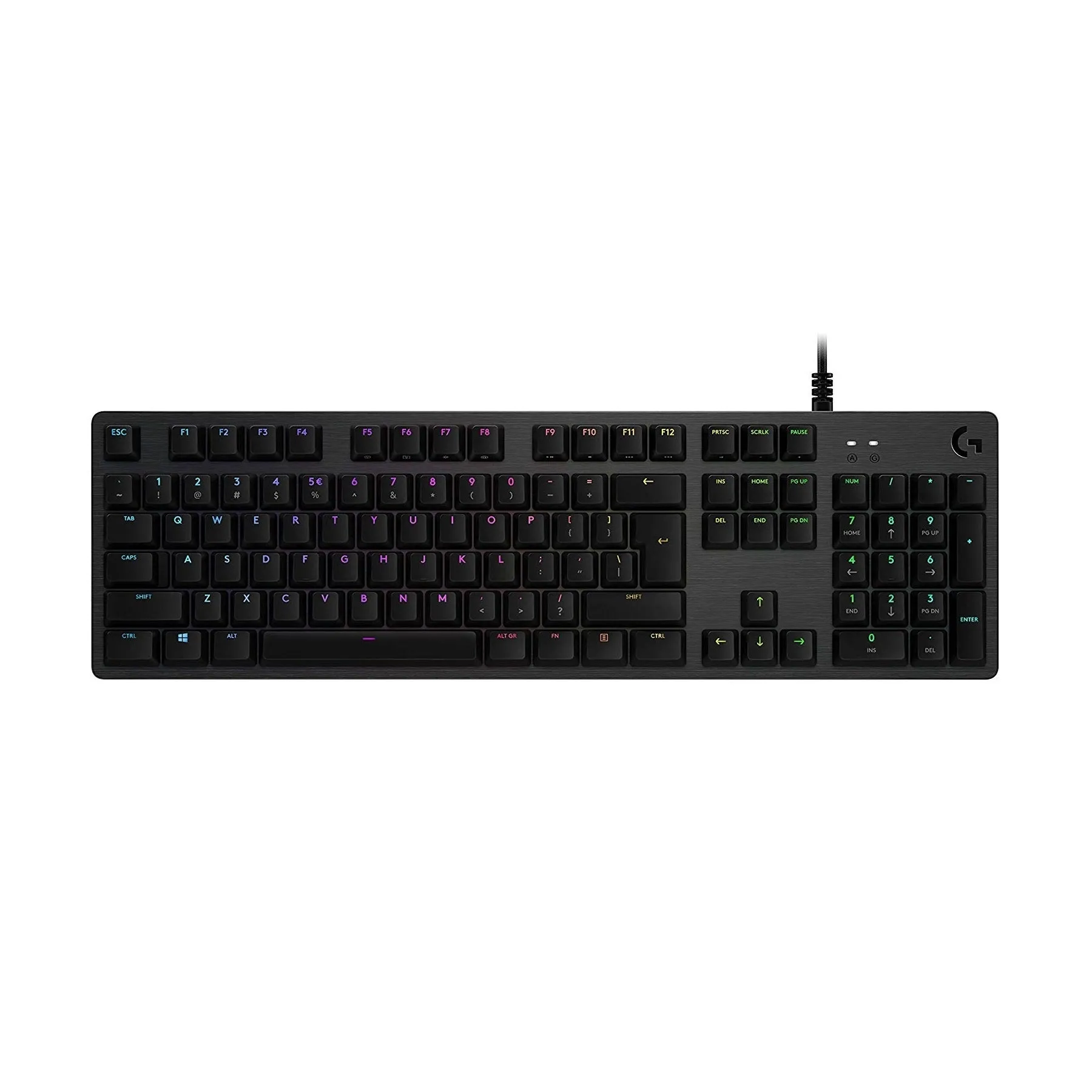 Logitech G512 CARBON Wired / Corded LIGHTSYNC RGB Mechanical Gaming Keyboard | Anti Ghosting | Personalize Lighting for Each Individual Key | Customize Lighting Effects | USB Passthrough Port | Aircraft Grade Aluminium