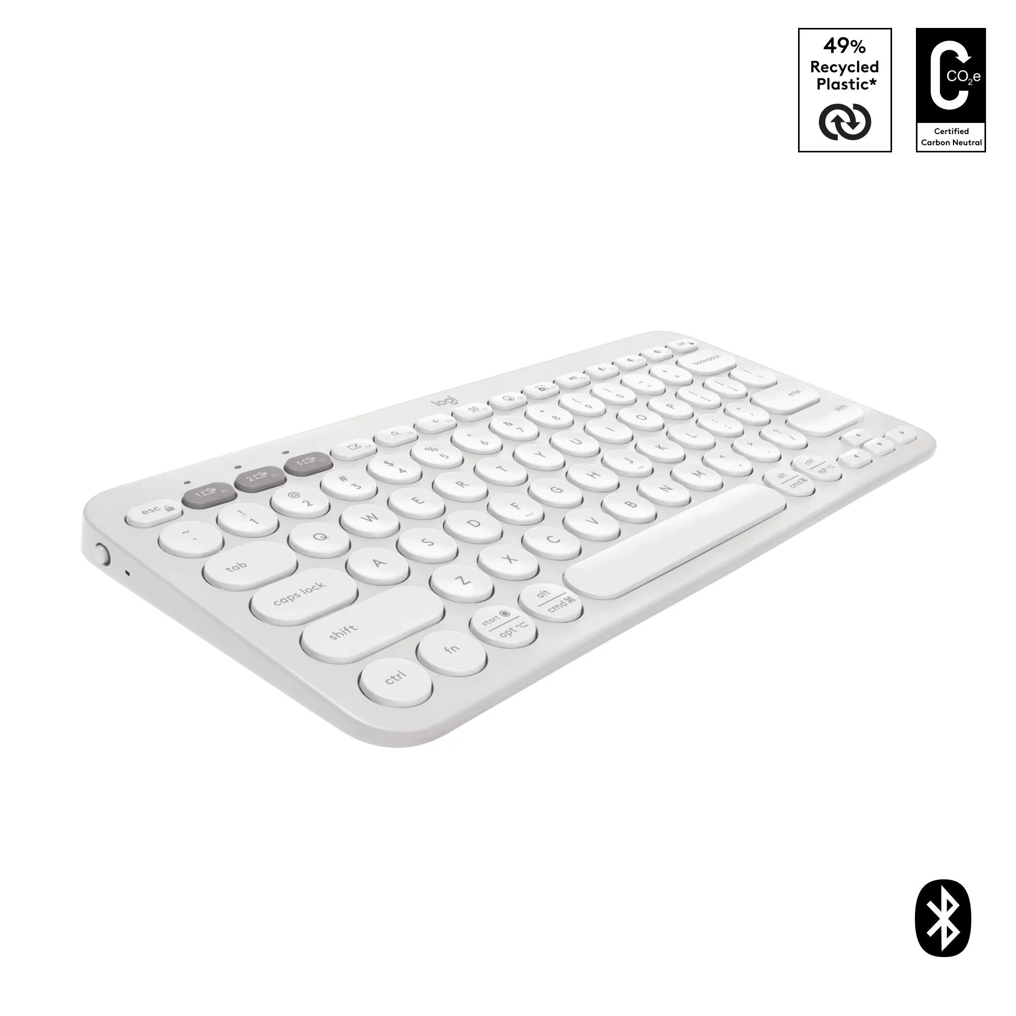 Logitech K380S Pebble Keys 2 Wireless Keyboard (White)