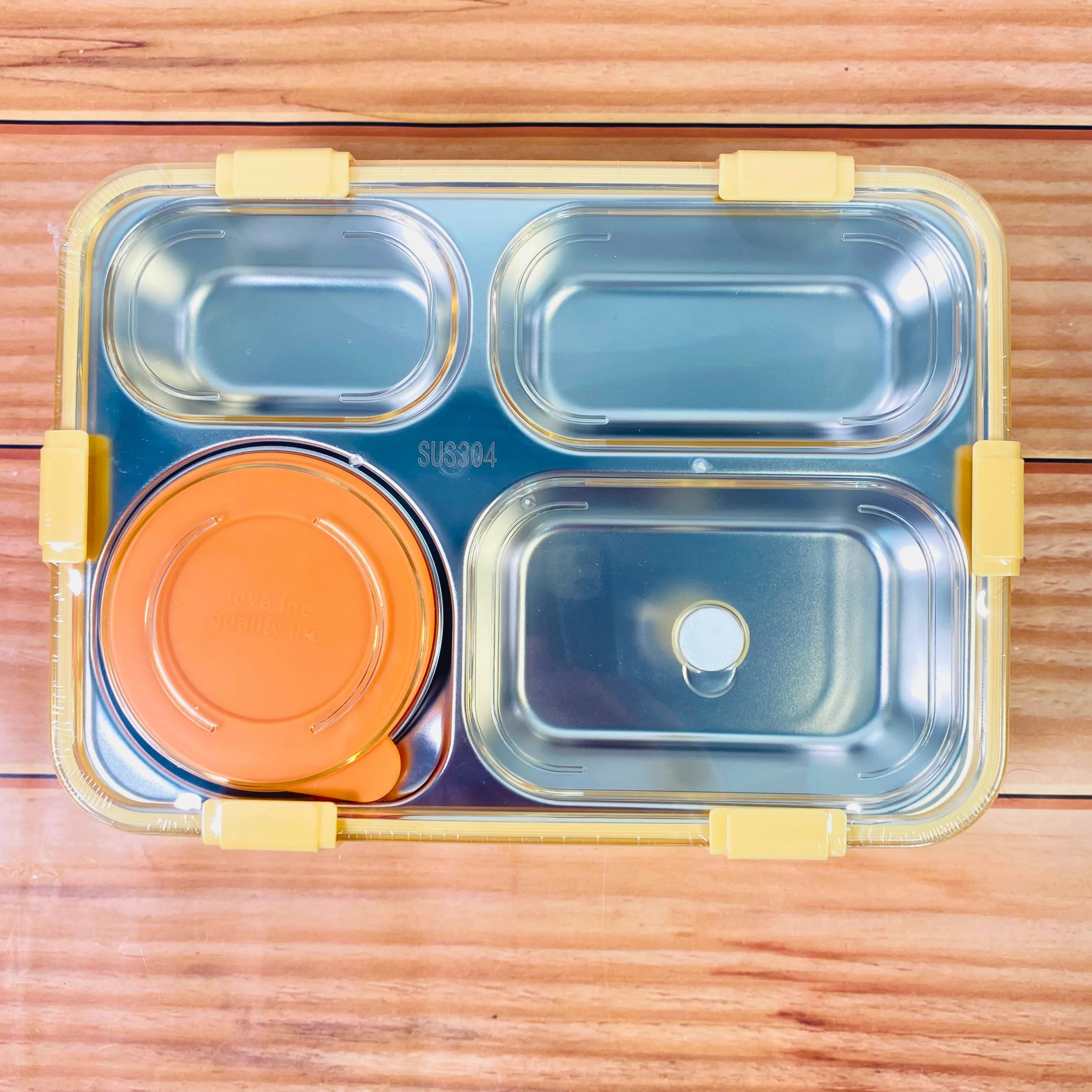 Lunch Box 4 Compartment BPA Free Stainless Steel