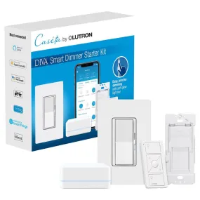 Lutron Caseta Diva White 150 W Toggle Smart-Enabled Dimmer Switch w/Remote Control 1 pk