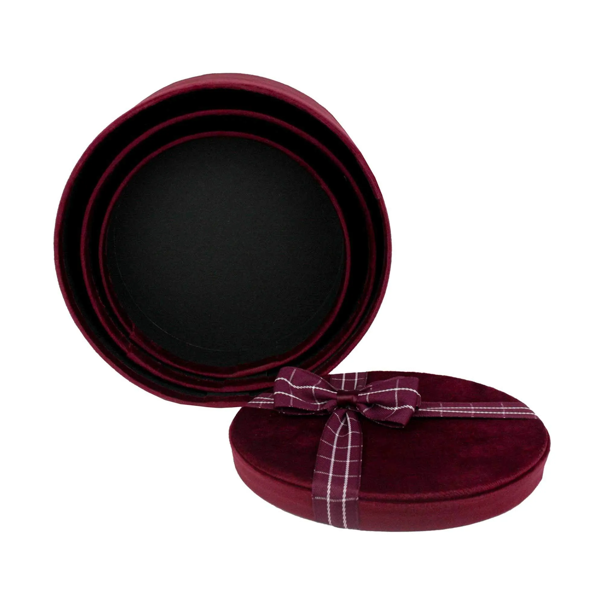 Luxury Burgundy Velvet Gift Box - Set of 3