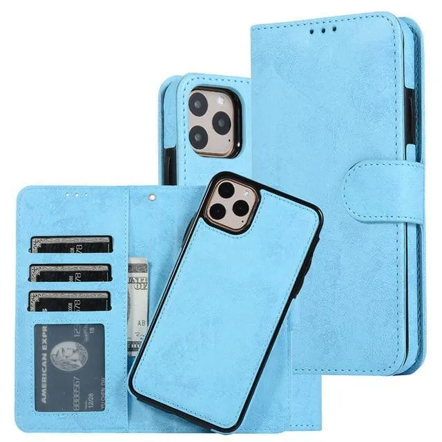 Luxury Leather Removable Case For iPhone Flip Wallet Card Phone Bags Cover