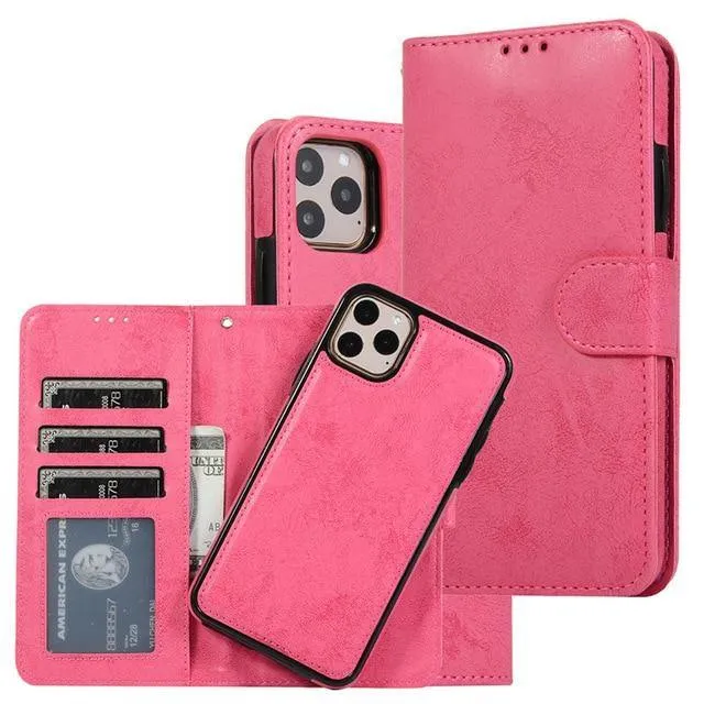 Luxury Leather Removable Case For iPhone Flip Wallet Card Phone Bags Cover