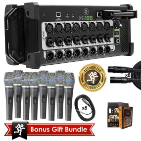 Mackie DL16S 16-Channel Wireless Digital Sound Mixer, Built-In WiFi   Microphone Bundle