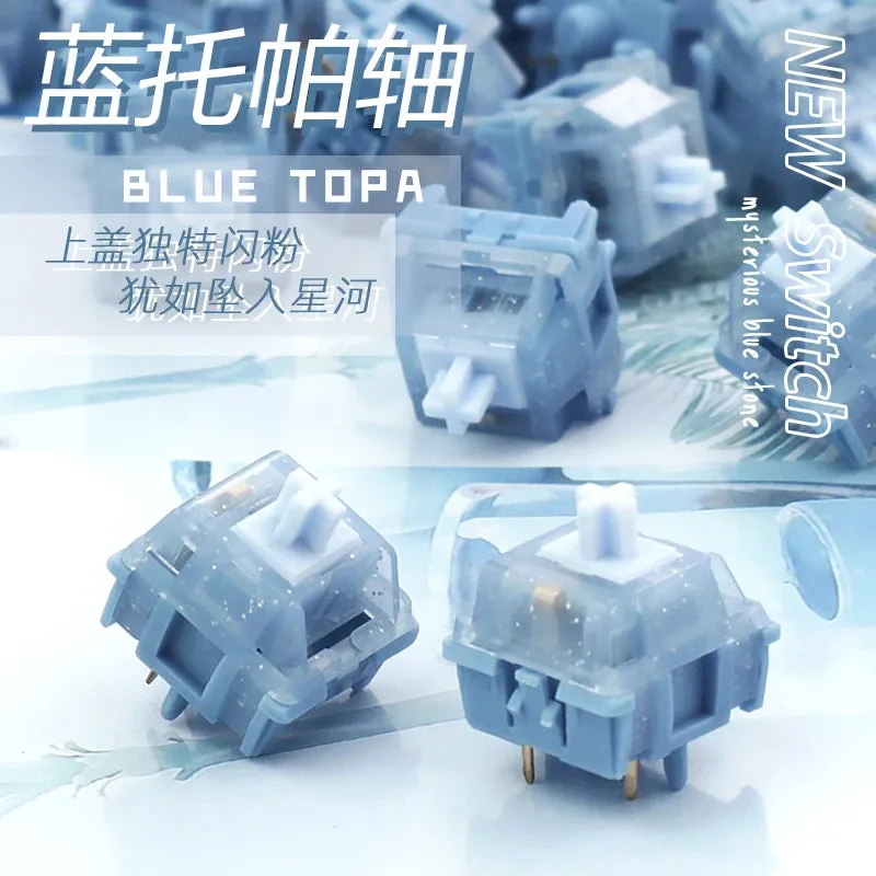 Mage Blue Topa Switch Linear Switch 32g 40g 48g for Gaming Mechanical Keyboard Pink Factory Lubed 50M Long Spring LY PC