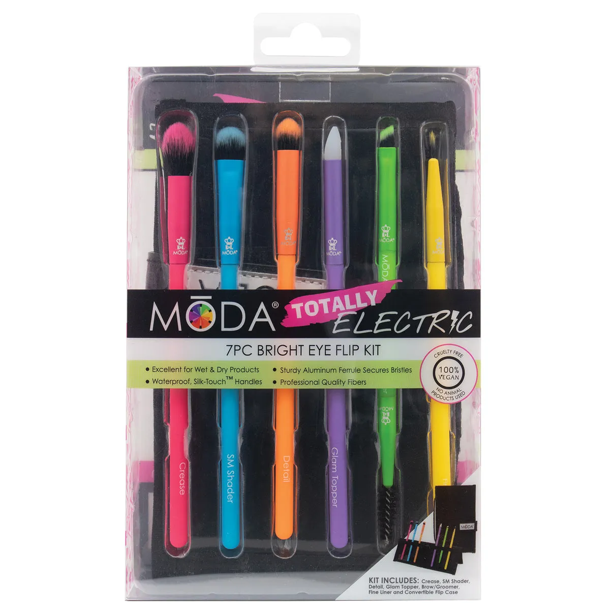 MŌDA® Totally Electric 7pc Bright Eye Flip Kit