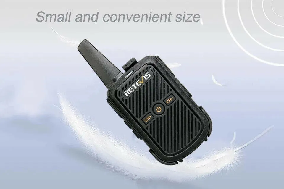 Mini Walkie Talkie Retevis 4 Pcs RT15 Two Way Radio Portable Radio Communicator Walkie-Talkies for Hotel Hunting