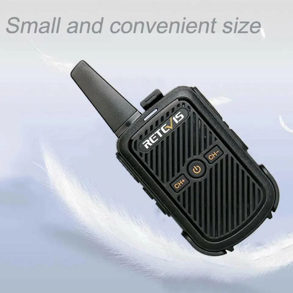 Mini Walkie Talkie Retevis 4 Pcs RT15 Two Way Radio Portable Radio Communicator Walkie-Talkies for Hotel Hunting