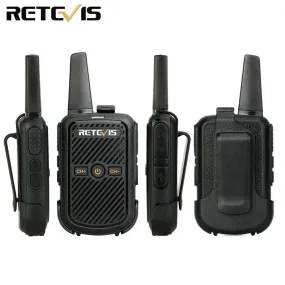 Mini Walkie Talkie Retevis 4 Pcs RT15 Two Way Radio Portable Radio Communicator Walkie-Talkies for Hotel Hunting