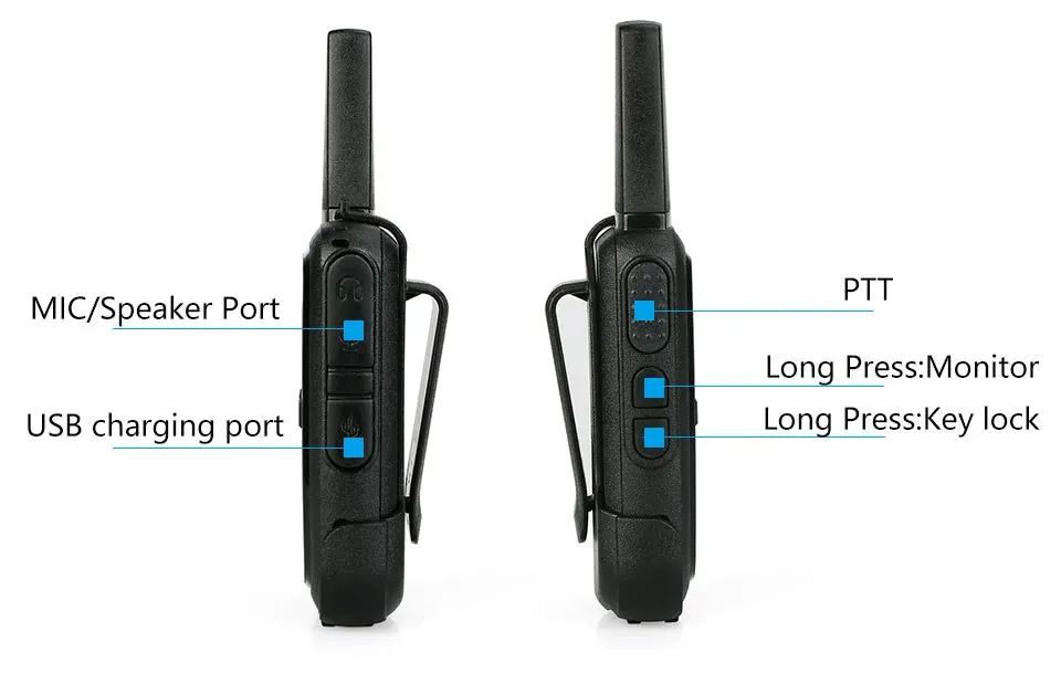 Mini Walkie Talkie Retevis 4 Pcs RT15 Two Way Radio Portable Radio Communicator Walkie-Talkies for Hotel Hunting