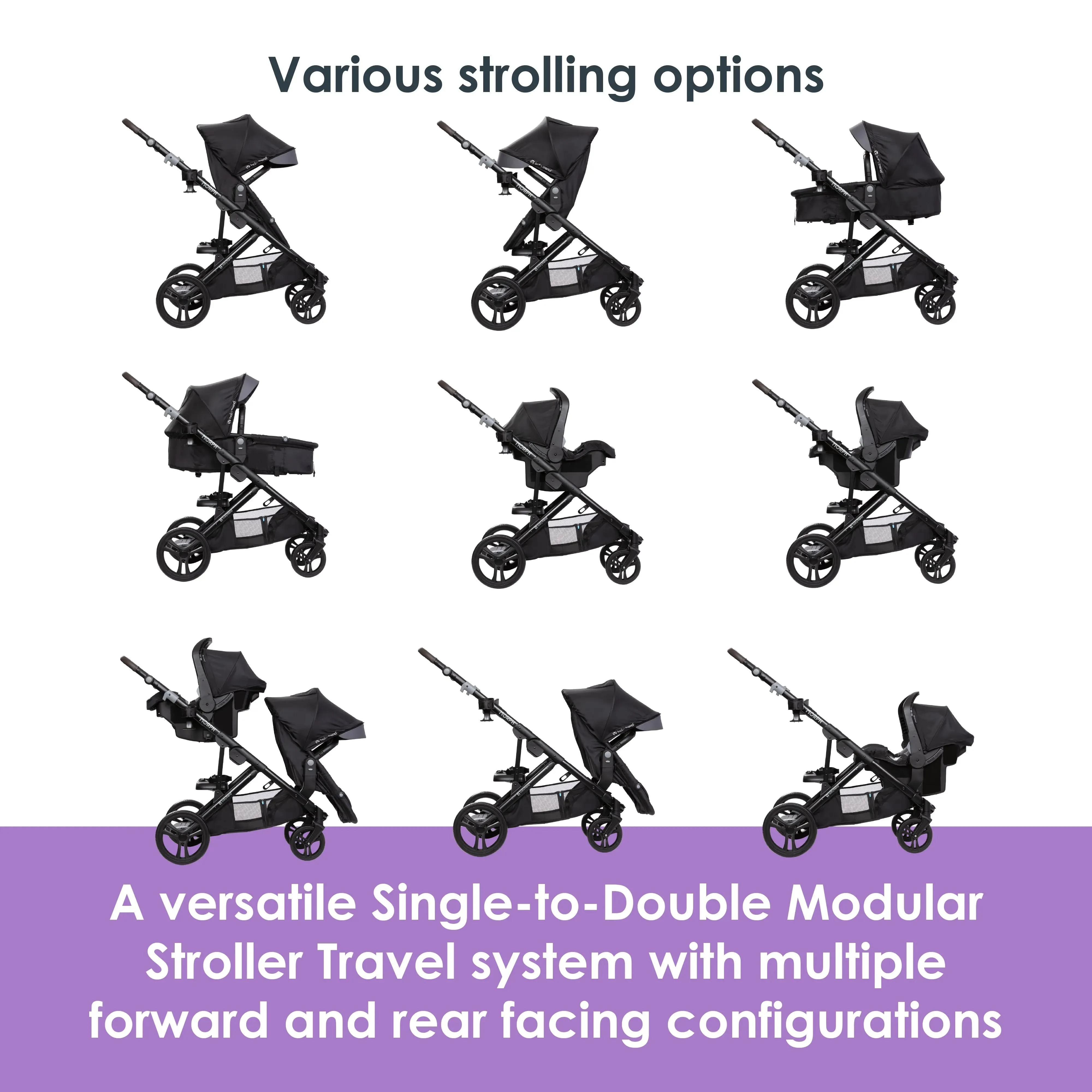 Morph Single to Double Modular Stroller Travel System with EZ-Lift™ PLUS Infant Car Seat - Madrid Tan (Target Exclusive)