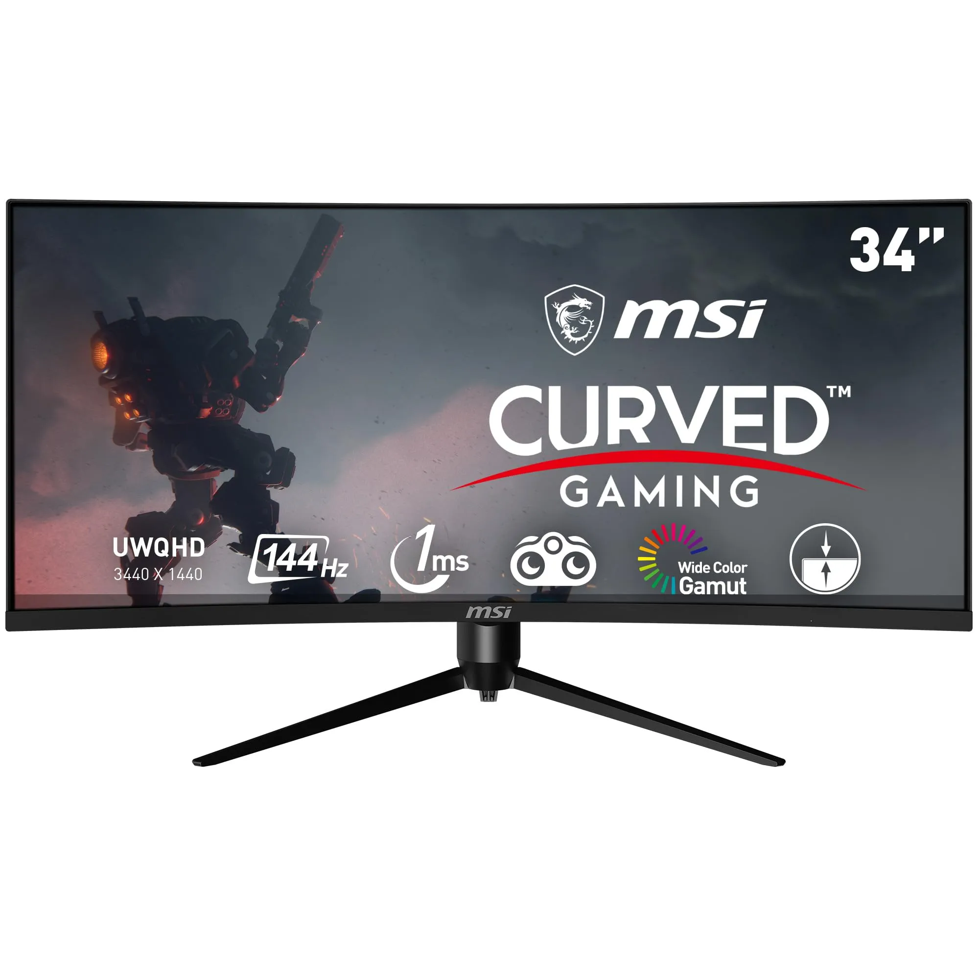 MSI Optix MAG342CQR 34" Curved Gaming Monitor 144Hz UWQHD with FreeSync