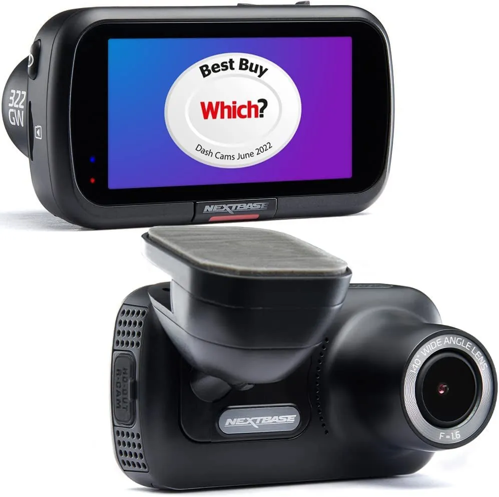 NEXTBASE 322GW Dash Cam, Black