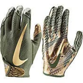 Nike Youth Vapor Jet 5.0 Football Gloves Large Olive & Metallic Gold