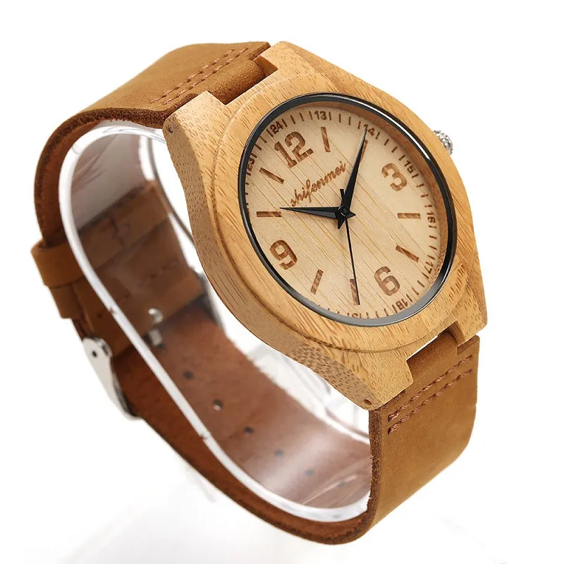 Numberal Scale Women's Wooden Watch