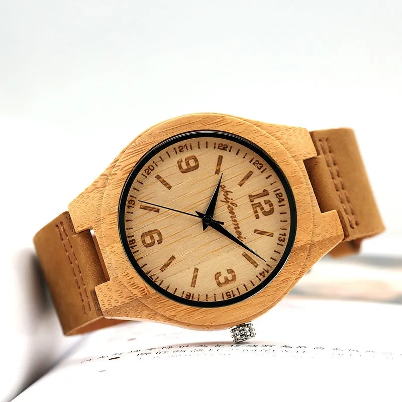 Numberal Scale Women's Wooden Watch