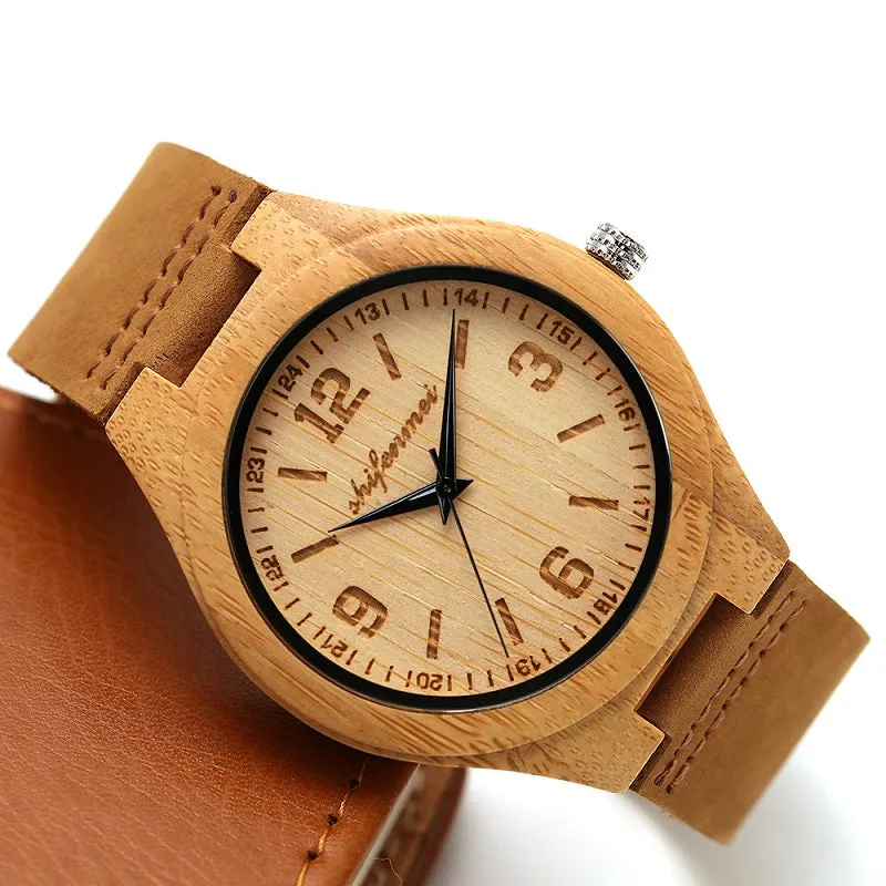 Numberal Scale Women's Wooden Watch