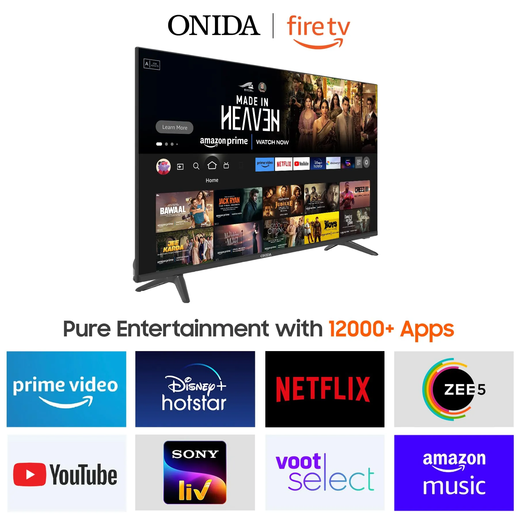 Onida 108 cm (43 inches) Full HD Smart LED Fire TV 43FIF3 (Black)