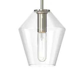 Open Box Eva 9" Clear Diamond Pendant, Polished Nickel